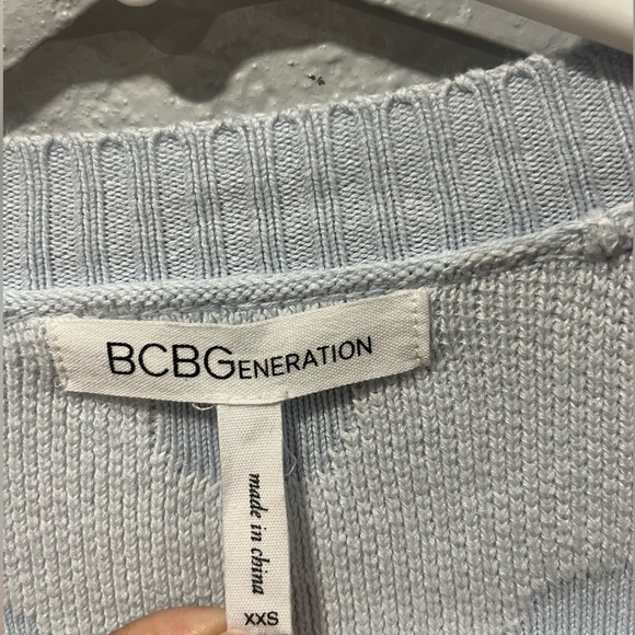 BCB Generation Baby Blue & White Pocket Dot Cardigan Sweater Size XXS - Picture 5 of 5